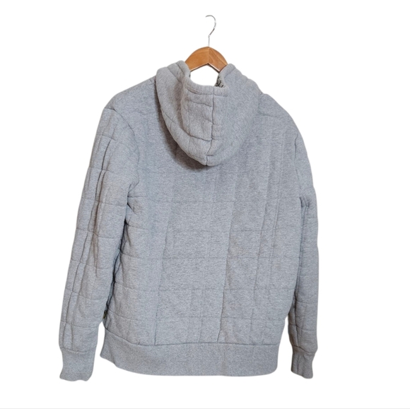 Ezekiel Black Label Edition Mens Quilted Gray Zip Up Hoodie Satin Lined size Med - Picture 3 of 8